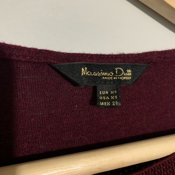 MASSIMO DUTTI BURGUNDY TOP - Picture 3 of 4